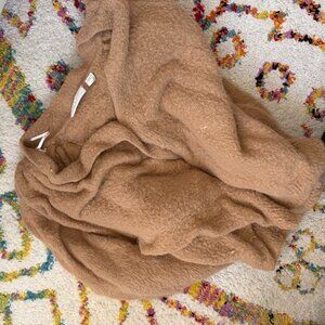 Brown Wool Blend Poncho Cape